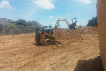 Grading around a newly constructed house