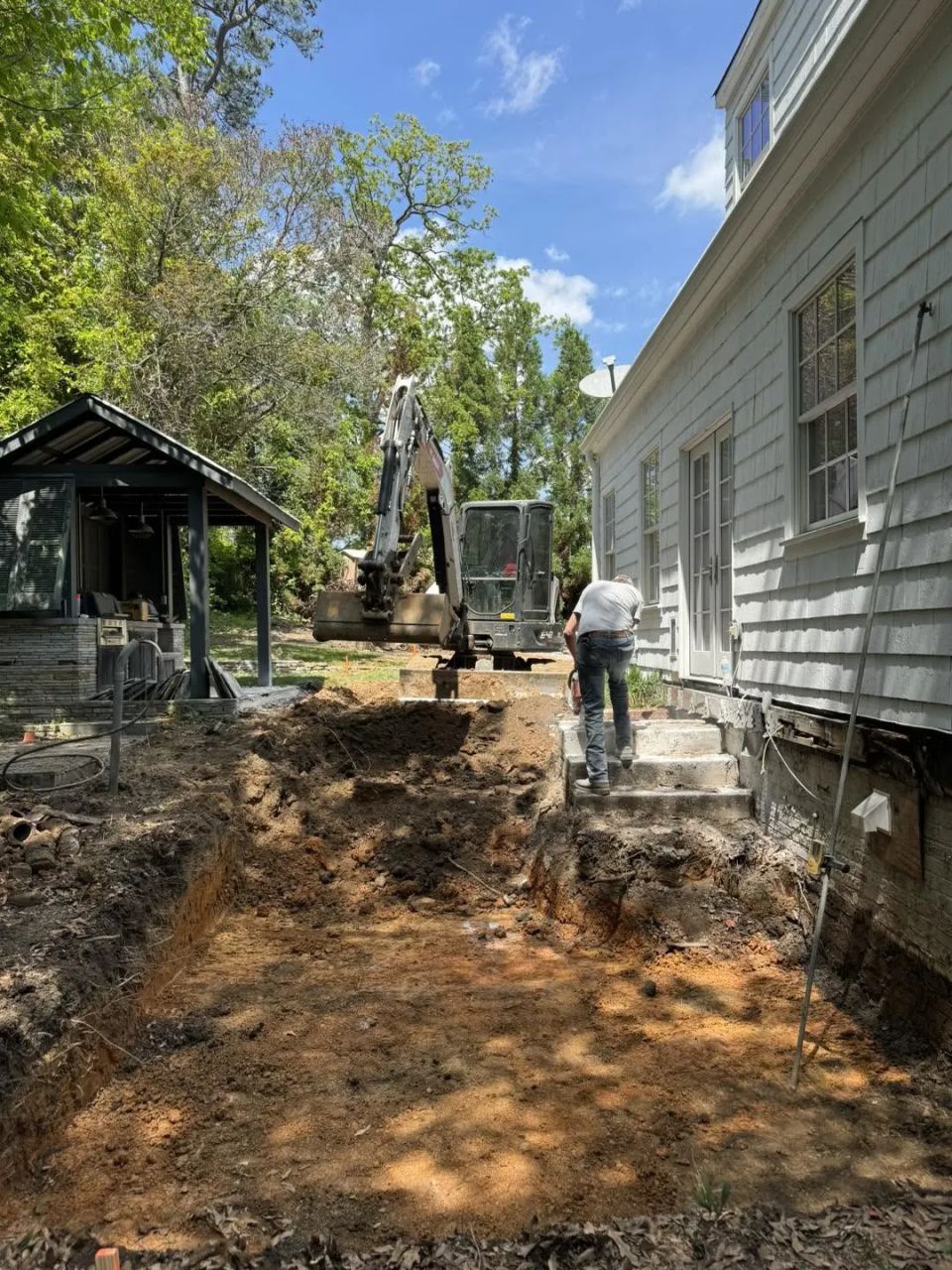 Cross Space Foundation For A House Addition