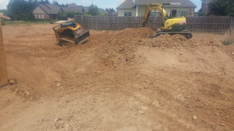 Grading around a newly constructed house